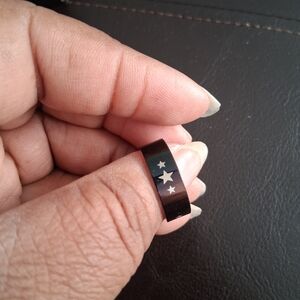 Black Ring with Star Design